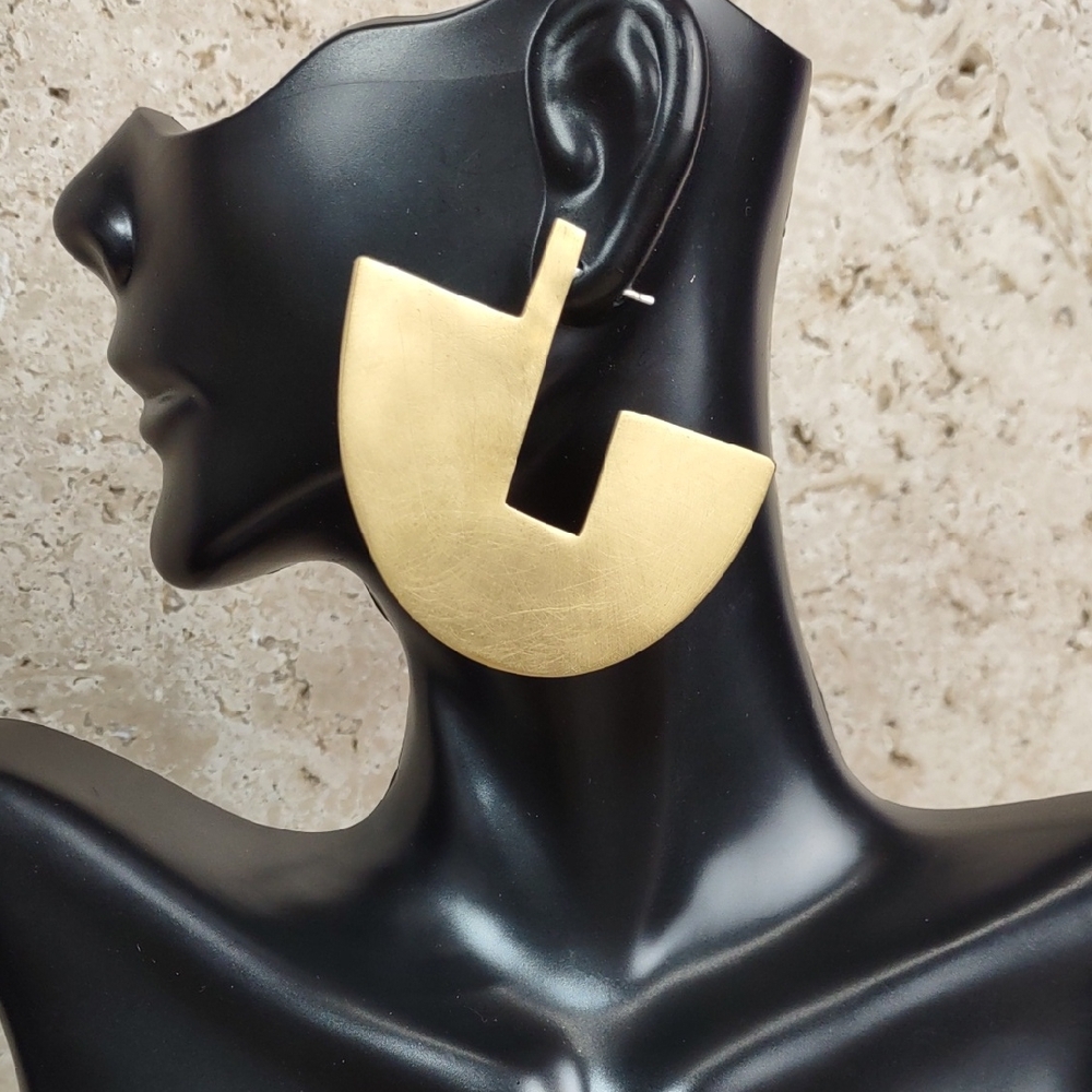 "Jeena" Brass Geometric Earrings